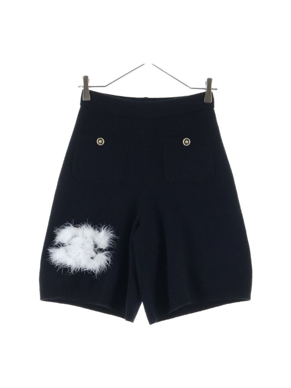 Chanel CC Logo Cashmere Shorts Black